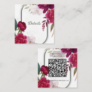 Trouwdetails Berry Bloom Garden Floral Glam Vierkante Visitekaartje