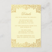 Trouwdetails Elegant Gold Cream Antiek Informatiekaartje (Voorkant)