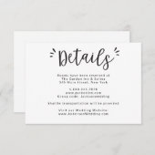 Trouwdetails en Informatie over Accommodatiekaart Kaart (Voorkant / Achterkant)