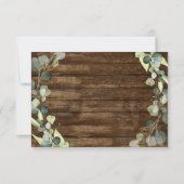 Trouwdetails Eucalyptus Groene Rustieke Hout Kaart (Achterkant)