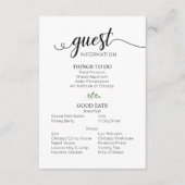 Trouwdetails Gasteninformatie  Informatiekaartje (Voorkant)