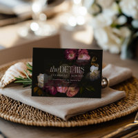 Trouwdetails met Bloemmotief in Burgundy & Zwart