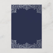 Trouwdetails Navy Blue Silver Antiek Informatiekaartje (Achterkant)
