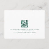 Trouwdetails QR-code in smaragdgroen en goud Informatiekaartje (Achterkant)
