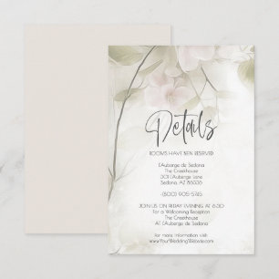 Trouwdetails Roze Blush Perzikbloesem Kaart