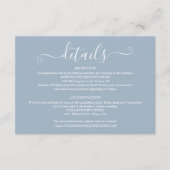 Trouwdetails Spring Lights Script Stof Blauw Informatiekaartje (Voorkant)