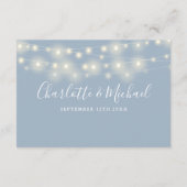 Trouwdetails Spring Lights Script Stof Blauw Informatiekaartje (Achterkant)