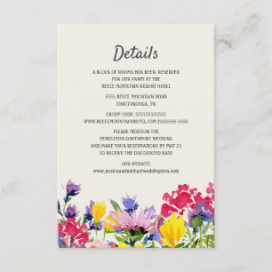Trouwdetails Waterverf Wildbloemen Boho Bloemen Informatiekaartje
