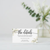 Trouwdetails Witte Crème Bloemen Behuizing Kaart (Staand voorkant)