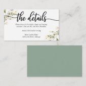 Trouwdetails Witte Crème Bloemen Behuizing Kaart (Voorkant / Achterkant)