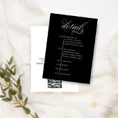 Trouwdetails Zwart-wit QR-code RSVP Informatiekaartje