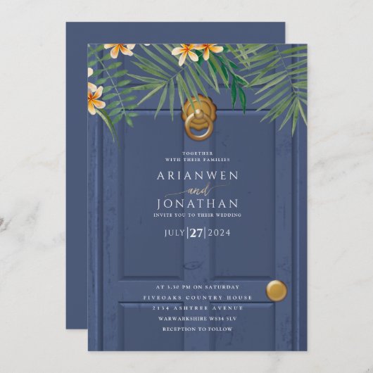 Trouwdeur uitnodiging (Voorkant / Achterkant)