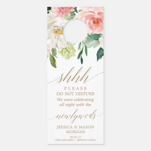 Trouwdeurhanger - Niet storen - Blush (Voorkant)