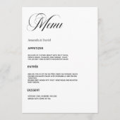 Trouwdiner Menu (Voorkant)