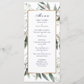 Trouwdiner menu groen blad goud lijst elegant (Voorkant)