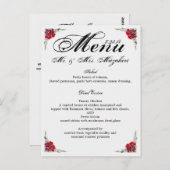 Trouwdiner Menu Met dank u Opmerking op de achterk (Voorkant / Achterkant)