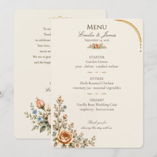 Trouwdiner Menu Oude Rozen Tuin