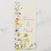 Trouwdiner Menu voor Wilde Bloementuin (Achterkant)