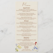Trouwdiner Menu voor Wilde Bloementuin (Voorkant)