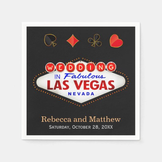 Trouwdouche Las Vegas Wedding Party Servetten (Voorkant)