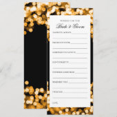 Trouwdouche wenst gouden sprankelende lichten kaart (Voorkant / Achterkant)