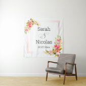 Trouwdouchewand gepersonaliseerd wandkleed (In situ)