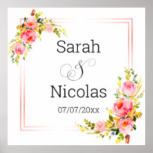 Trouwdouchewand poster gepersonaliseerd