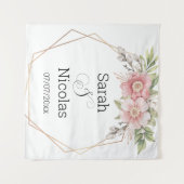 Trouwdouchewand poster gepersonaliseerd wandkleed (Voorkant (horizontaal))