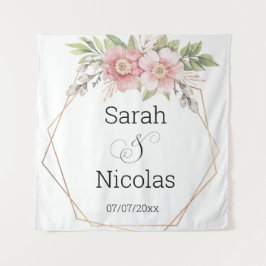 Trouwdouchewand poster gepersonaliseerd wandkleed