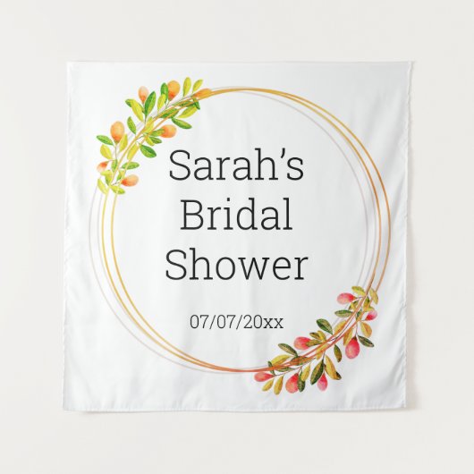 Trouwdouchewand poster gepersonaliseerd wandkleed (Voorkant)