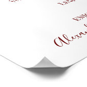 Trouwdranken Menu Bord met Bloemrozen Poster (Hoek)