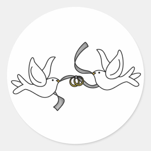 Trouwduiven met ringen Sticker (Voorkant)