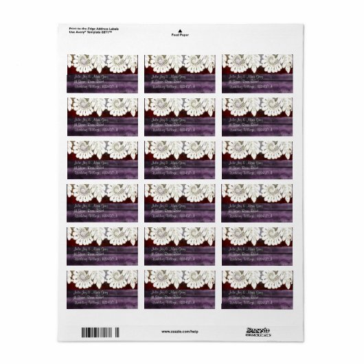 trouwe bruiloft met hout en kant etiket (Full Sheet)