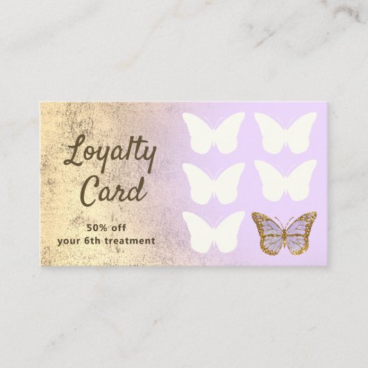 trouwe goudfolie vlinder vlinder visitekaartje (Voorkant)