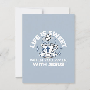 Trouwe Levende Kunst - Teacup met Kruis en Duif Briefkaart