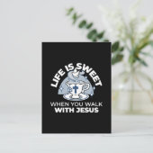 Trouwe Levende Kunst - Teacup met Kruis en Duif Briefkaart (Staand voorkant)