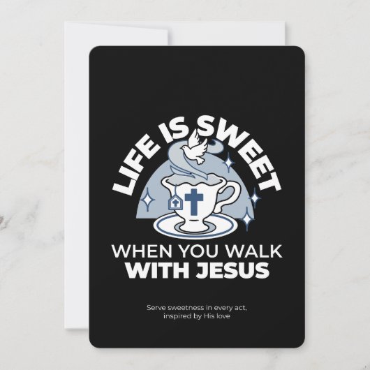 Trouwe Levende Kunst - Teacup met Kruis en Duif Feestdagenkaart (Voorkant)