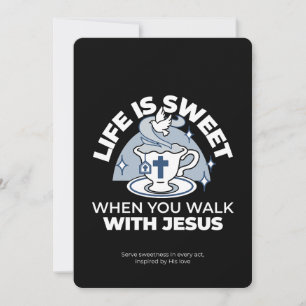 Trouwe Levende Kunst - Teacup met Kruis en Duif Feestdagenkaart