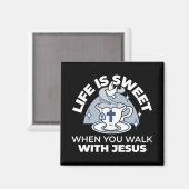 Trouwe Levende Kunst - Teacup met Kruis en Duif Magneet (Voorkant / Achterkant)