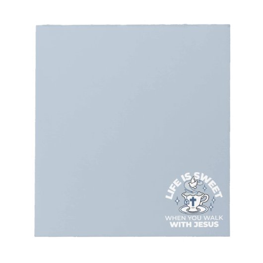 Trouwe Levende Kunst - Teacup met Kruis en Duif Notitieblok (Voorkant)