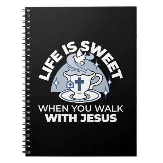 Trouwe Levende Kunst - Teacup met Kruis en Duif Notitieboek (Voorkant)