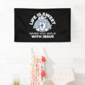 Trouwe Levende Kunst - Teacup met Kruis en Duif Spandoek (Insitu)