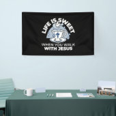 Trouwe Levende Kunst - Teacup met Kruis en Duif Spandoek (Beurs)