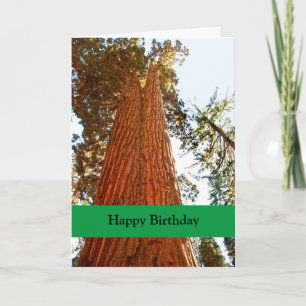 Trouwe paar Sequoia bomen, Happy Birthday Kaart