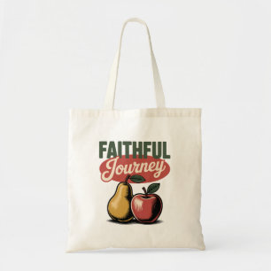 Trouwe Reis Pear Apple Retro Christelijk T-shirt Tote Bag