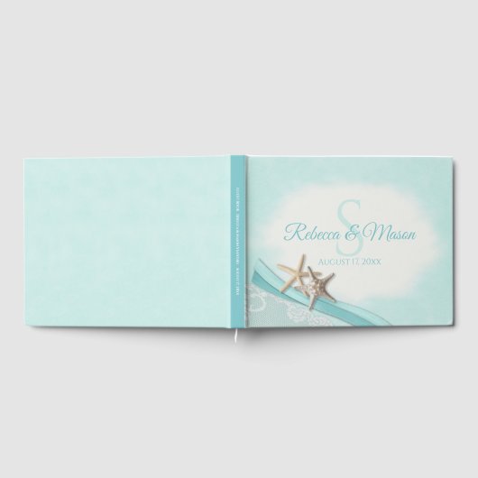 Trouwe Stervis en Lint Monogram Huwelijk Gastenboek (Volledig)