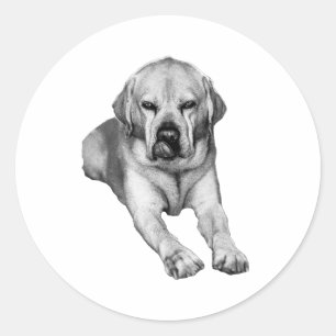 Trouwe vriend in inkt ronde sticker