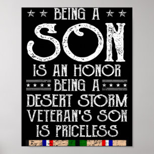 Trouwe Woestijn Veteraan Zoon Golf Oorlog Familie Poster
