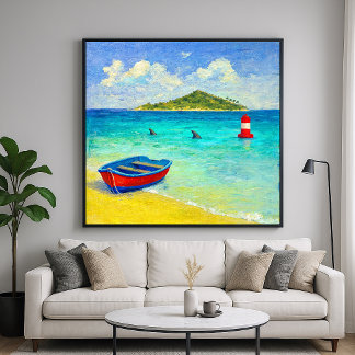Trouweloos Water - Impressionistische Kust Poster
