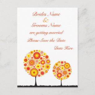 Trouwen Bewaar de datum - Flower Wishing Tree Aankondigingskaart